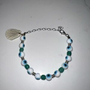 Elegant Blue and White Beaded Bracelet